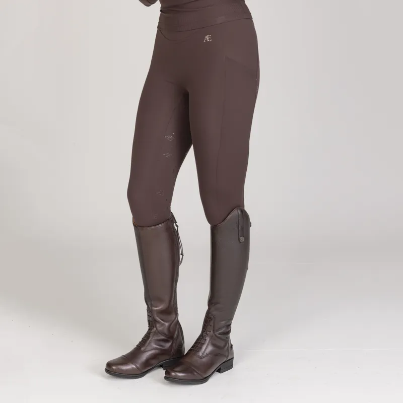 Aubrion Equestrian Winter Riding Tights - Espresso-8