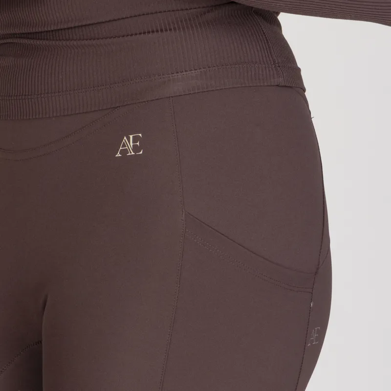 Aubrion Equestrian Winter Riding Tights - Espresso-9