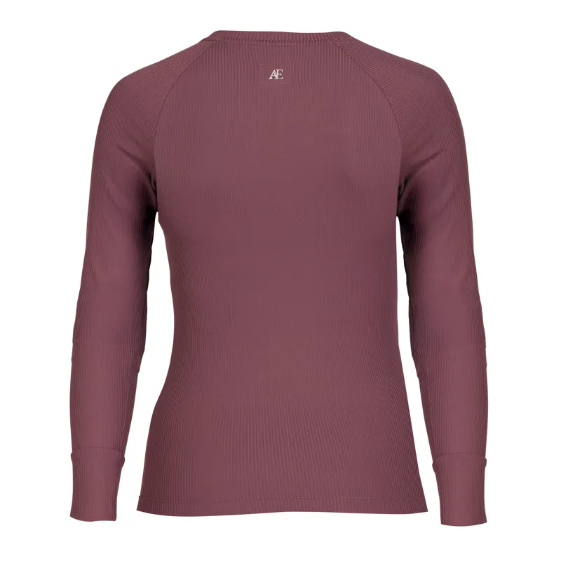 Aubrion Equestrian Ribbed Long Sleeve Top - Thistle-6