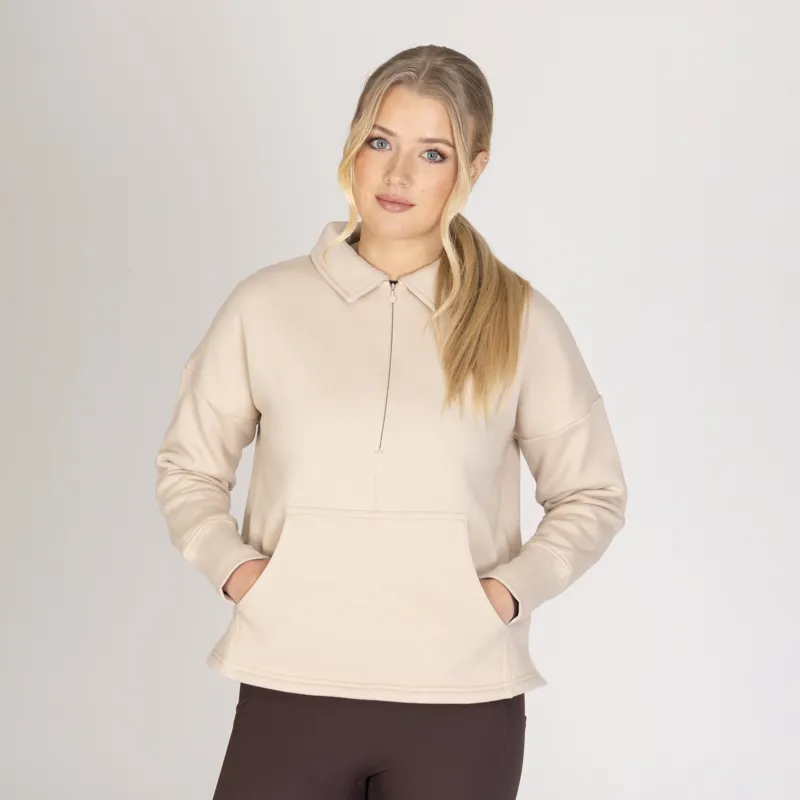 Aubrion Equestrian Quarter Zip Sweater - Oat-1