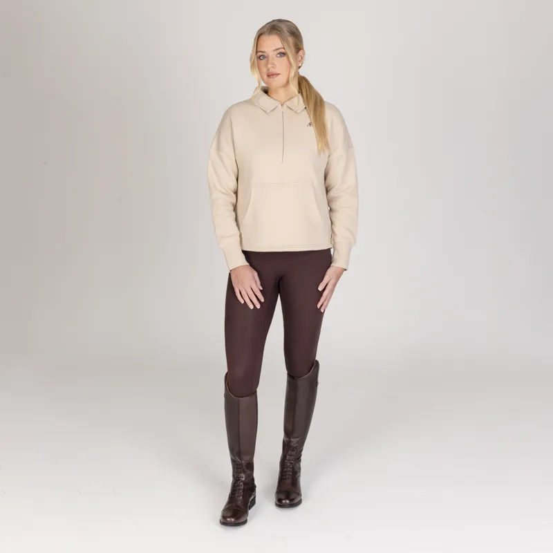 Aubrion Equestrian Quarter Zip Sweater - Oat-3