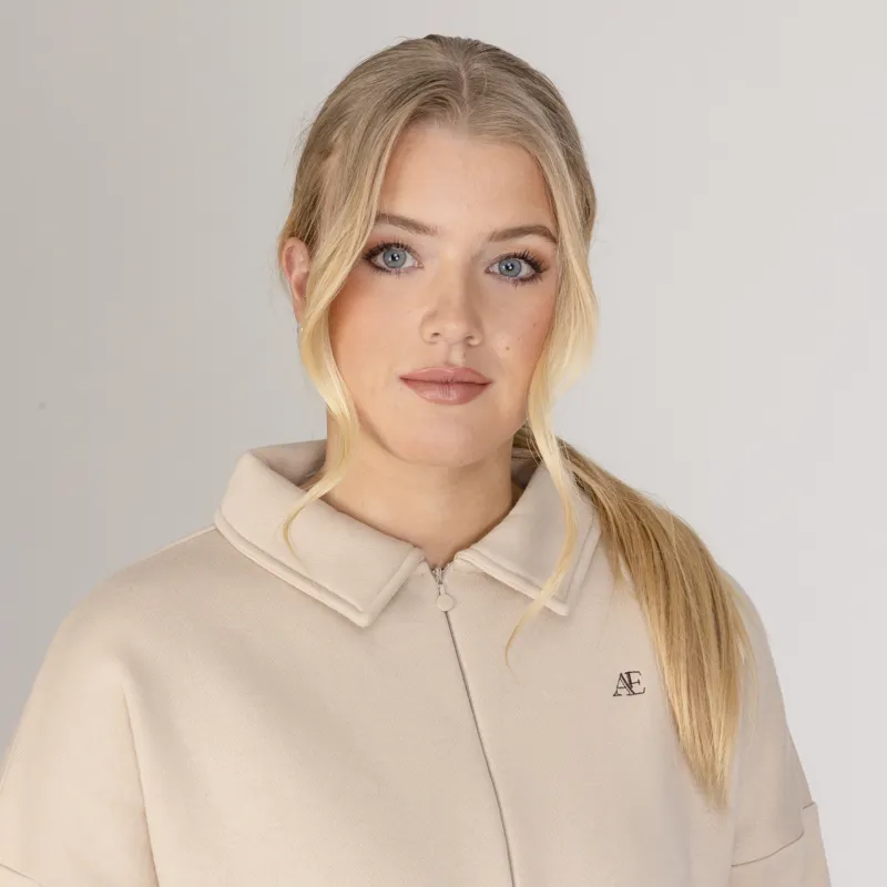 Aubrion Equestrian Quarter Zip Sweater - Oat-5