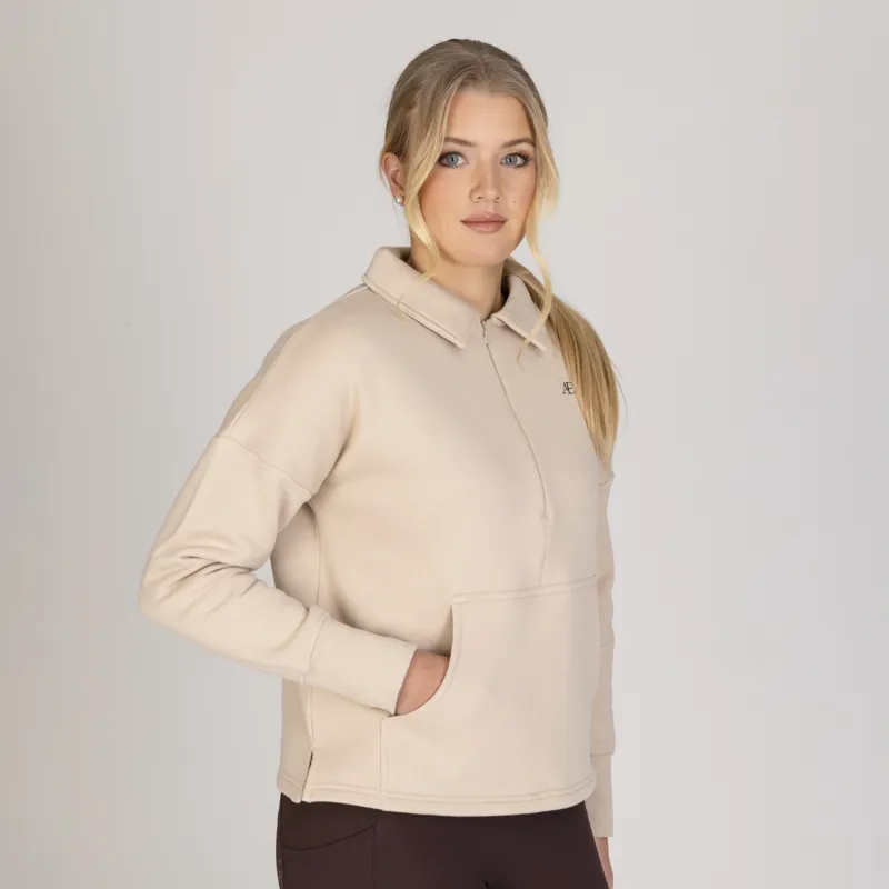 Aubrion Equestrian Quarter Zip Sweater - Oat-2