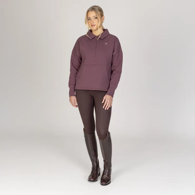 Aubrion Equestrian Quarter Zip Sweater - Thistle-3