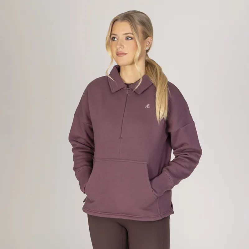Aubrion Equestrian Quarter Zip Sweater - Thistle-1