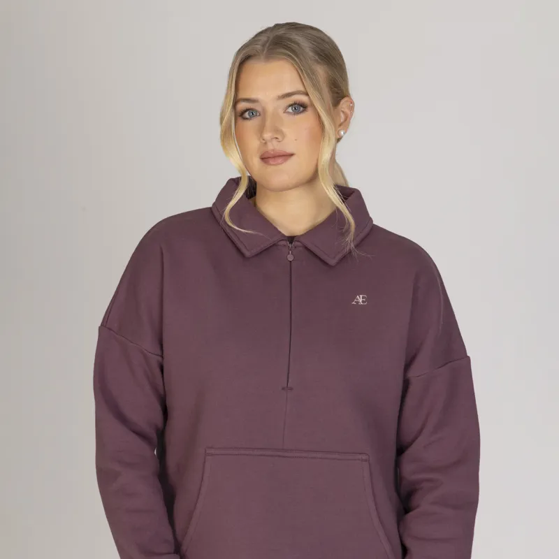 Aubrion Equestrian Quarter Zip Sweater - Thistle-5