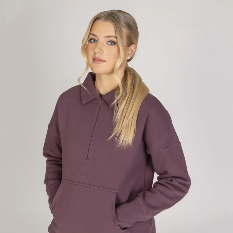 Aubrion Equestrian Quarter Zip Sweater - Thistle-2