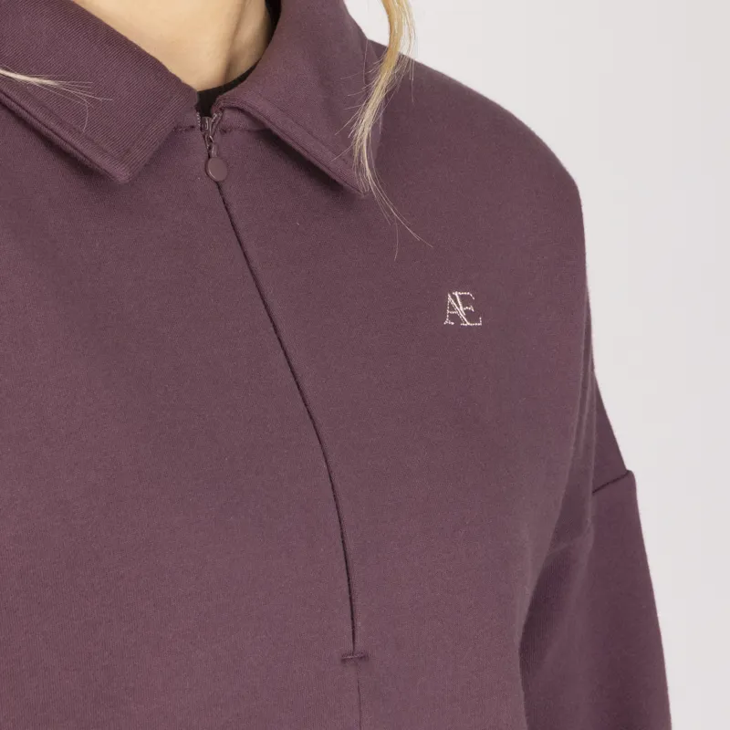 Aubrion Equestrian Quarter Zip Sweater - Thistle-8