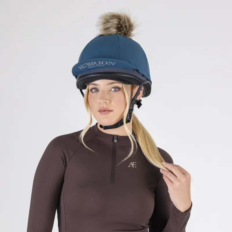 Aubrion Equestrian Hat Cover - Estate Blue-4