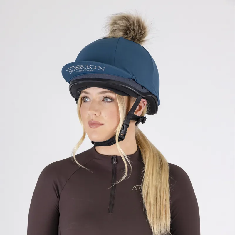Aubrion Equestrian Hat Cover - Estate Blue-5
