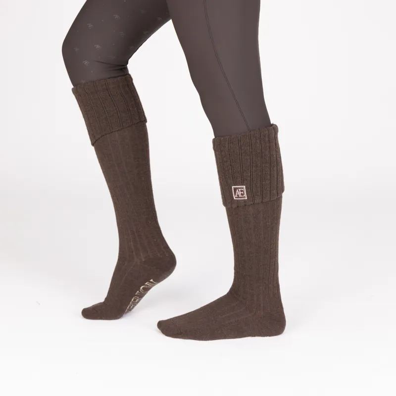 Aubrion Equestrian Knit Boot Socks - Espresso-1