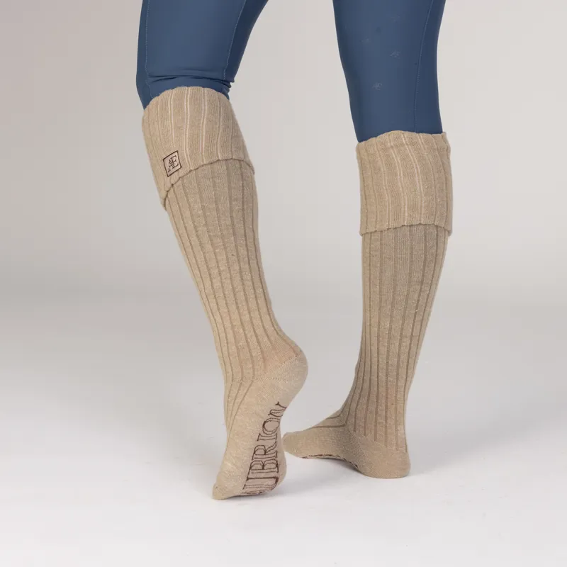 Aubrion Equestrian Knit Boot Socks - Oat-4