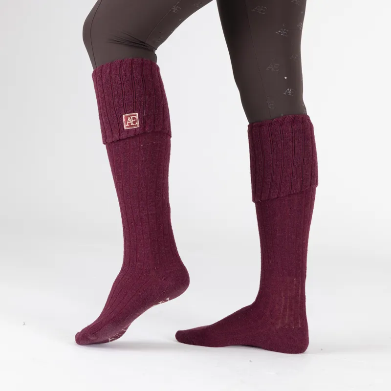 Aubrion Equestrian Knit Boot Socks - Port-4