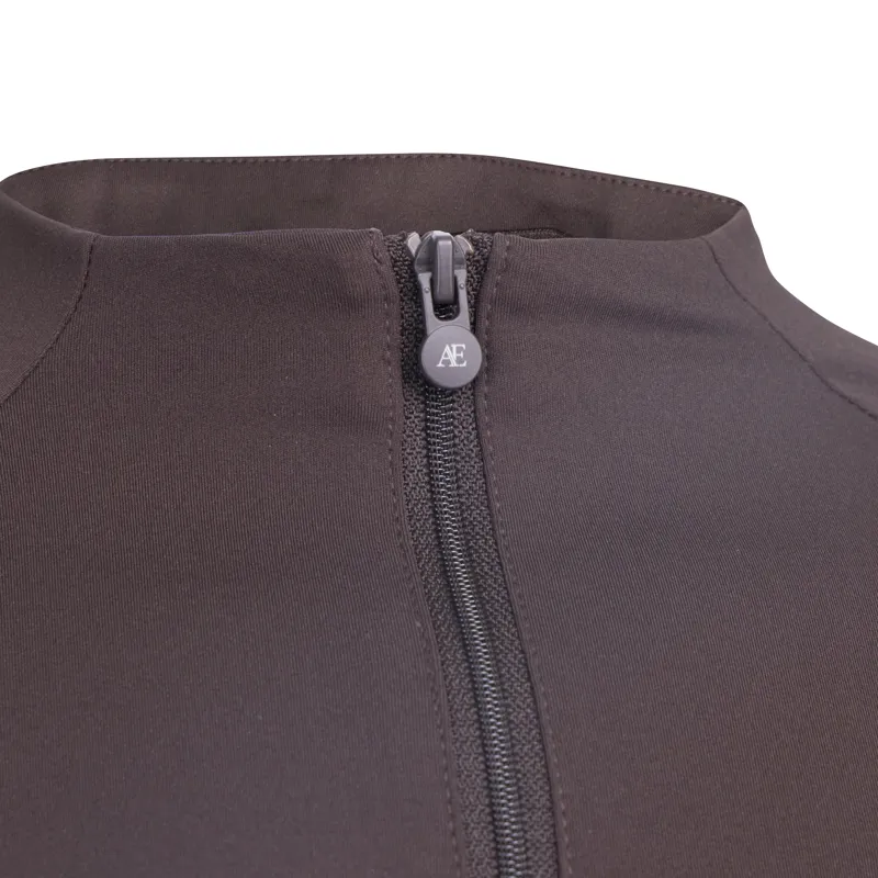 Aubrion Equestrian Young Rider Winter Long Sleeve Base Layer - Espresso-9
