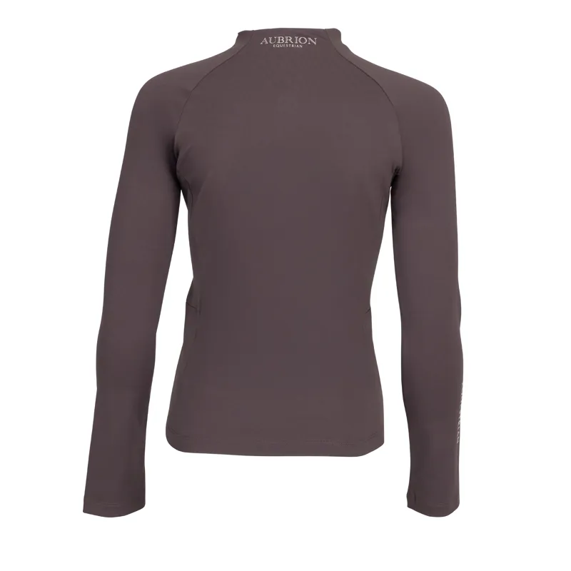 Aubrion Equestrian Young Rider Winter Long Sleeve Base Layer - Espresso-7