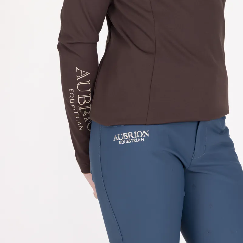 Aubrion Equestrian Young Rider Winter Long Sleeve Base Layer - Espresso-3