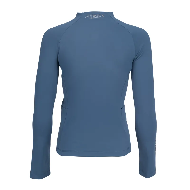 Aubrion Equestrian Young Rider Winter Long Sleeve Base Layer - Estate Blue-2