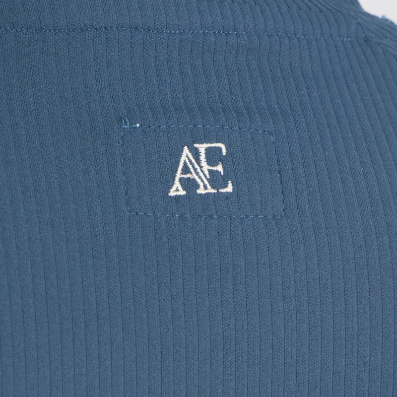 Aubrion Equestrian Young Rider Ribbed Long Sleeve Top - Estate Blue-8