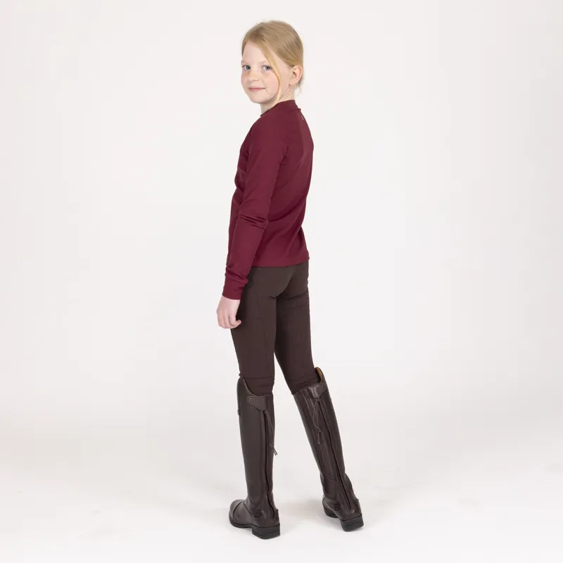 Aubrion Equestrian Young Rider Ribbed Long Sleeve Top - Port-4