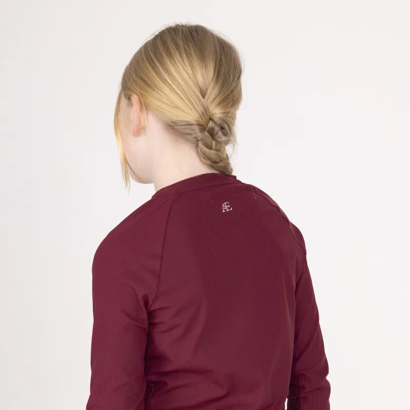 Aubrion Equestrian Young Rider Ribbed Long Sleeve Top - Port-5
