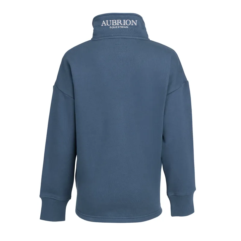 Aubrion Equestrian Young Rider Quarter Zip Sweater - Estate Blue-6