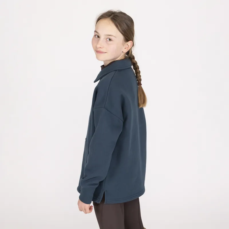 Aubrion Equestrian Young Rider Quarter Zip Sweater - Estate Blue-2