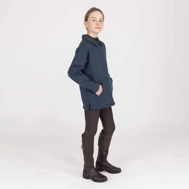 Aubrion Equestrian Young Rider Quarter Zip Sweater - Estate Blue-4