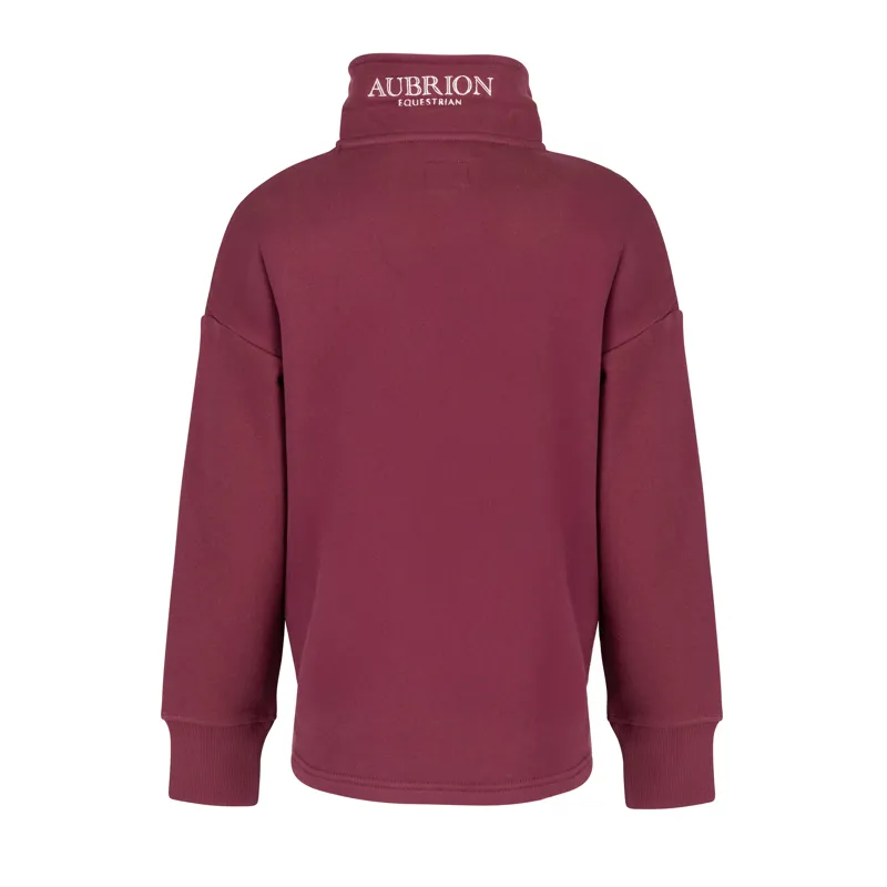 Aubrion Equestrian Young Rider Quarter Zip Sweater - Port-2