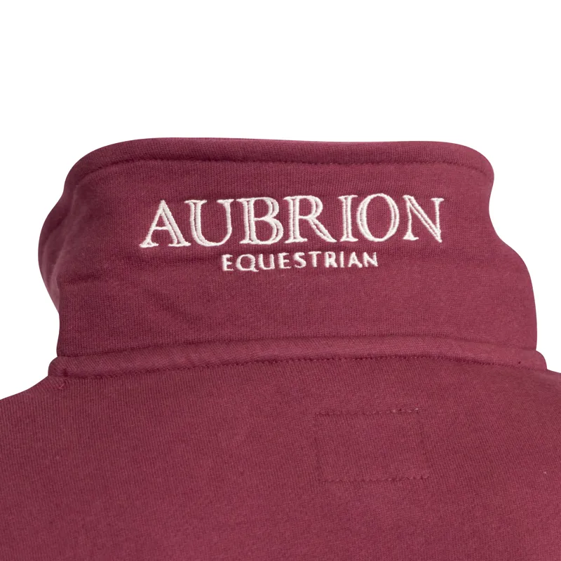 Aubrion Equestrian Young Rider Quarter Zip Sweater - Port-3