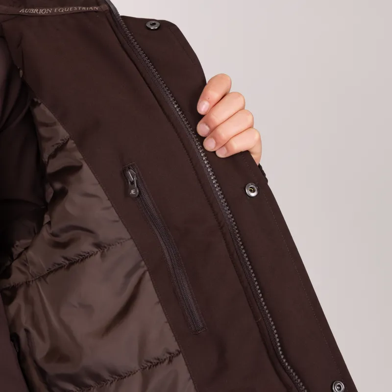 Aubrion Equestrian Young Rider Winter Coat - Espresso-5