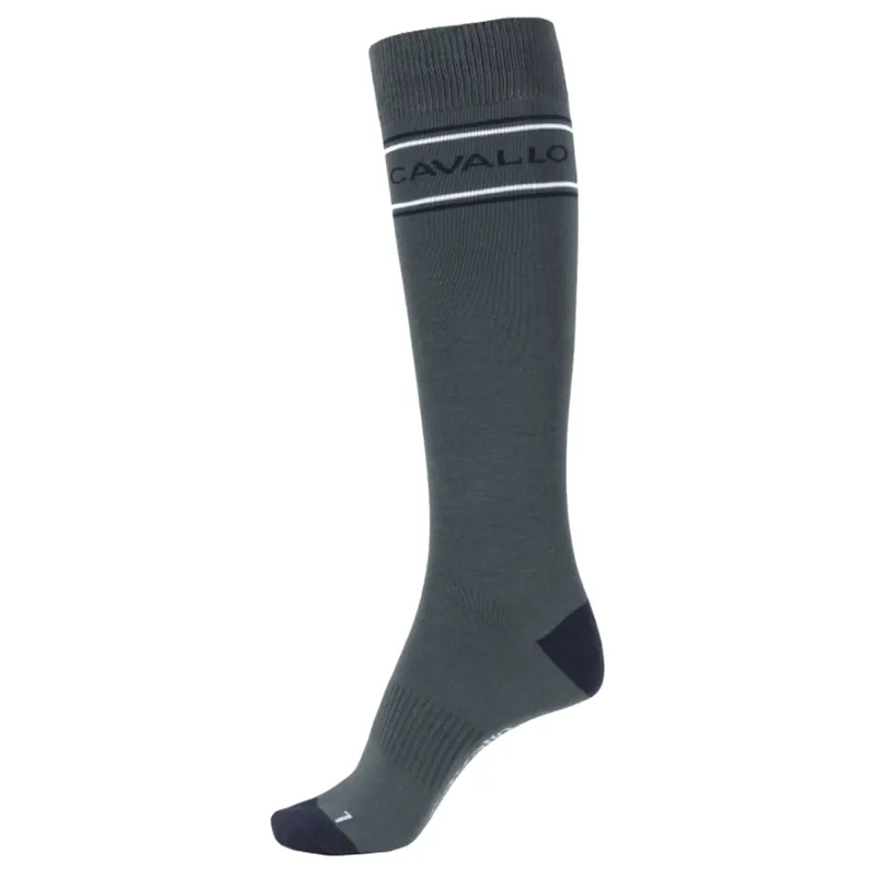 Cavallo Sylke Stripe Logo Socks - Silver Pine 
