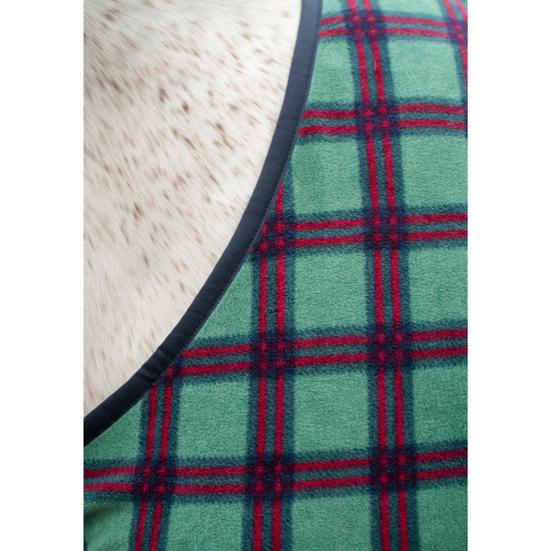 Horseware Rhino Pony Fleece Cooler - Holiday Collection - Green Check/Navy/Red-3