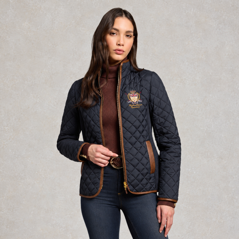 Holland Cooper Boughton Diamond Quilt Jacket - Ink Navy