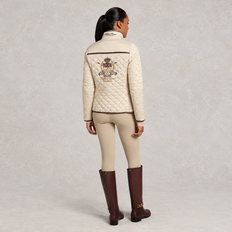 Holland Cooper Boughton Diamond Quilt Jacket - Stone-1
