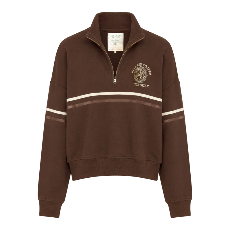 Holland Cooper Roan Quarter Zip - Walnut-3