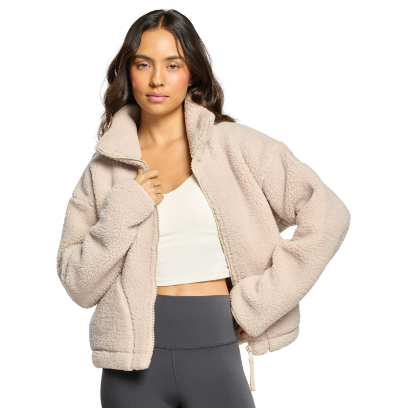 Gym + Coffee Women's Industry Fleece High Collar Jacket - Natural-7