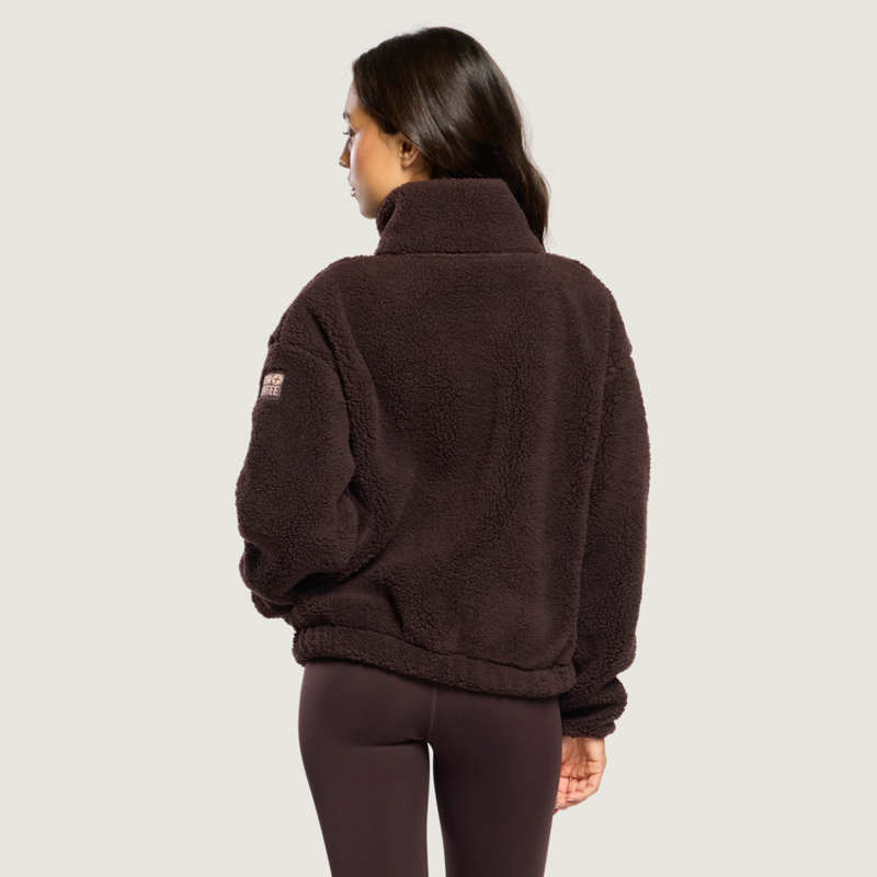 Gym + Coffee Women's Industry Fleece High Collar Jacket - Mocha Bean-11