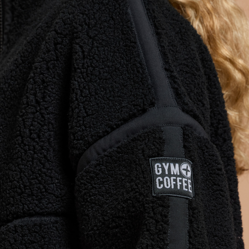 Gym + Coffee Women's Industry Fleece Half Zip - Deep Black-12