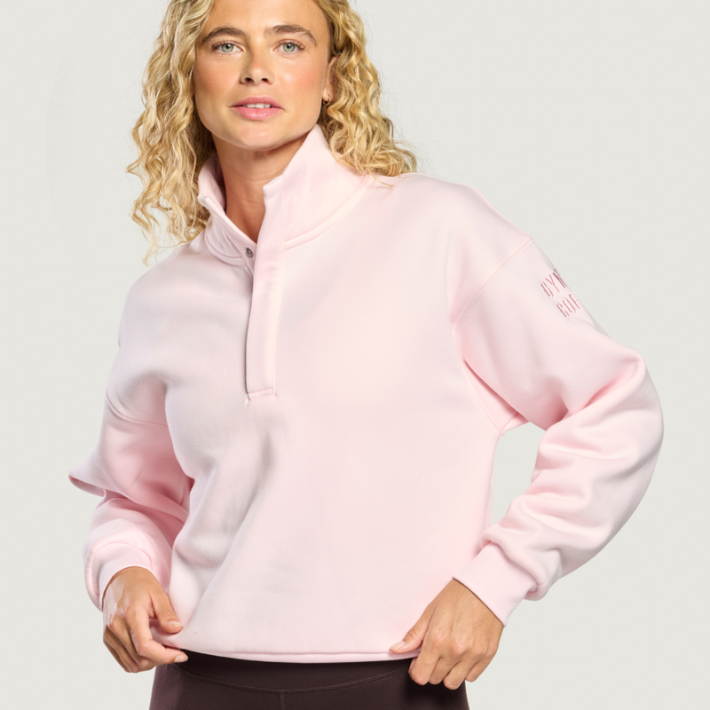 Gym + Coffee Women's Daily Snap Collar Sierra Sweatshirt - Ballet Pink-2