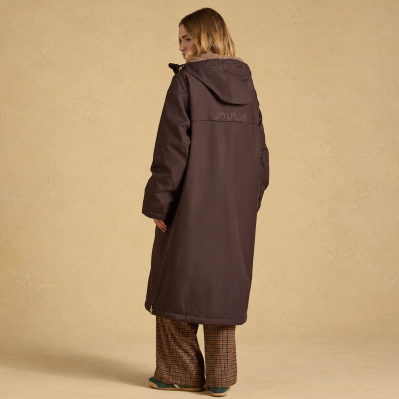 Joules Ladies Coverall Coat - Chocolate Brown-1