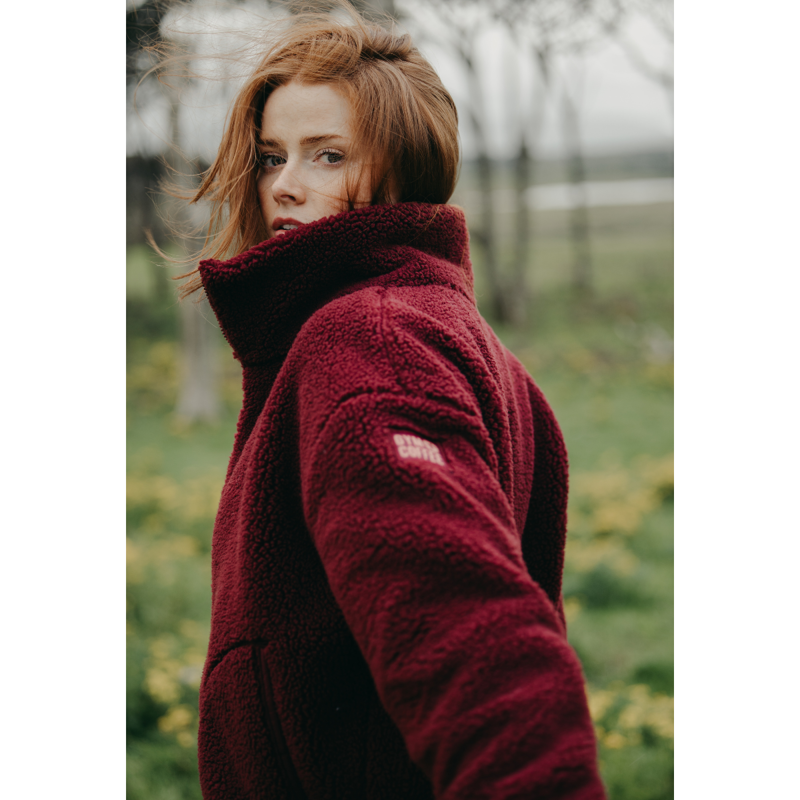 Gym + Coffee Women's Industry Fleece High Collar Jacket - Cherry Crush-4