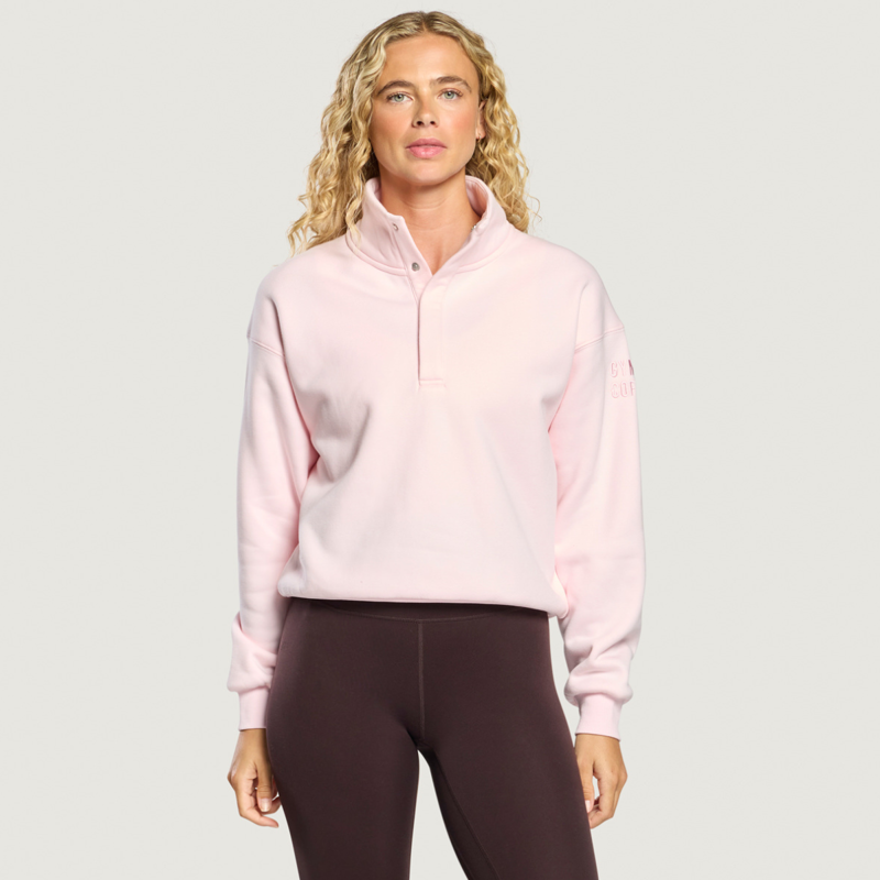 Gym + Coffee Women's Daily Snap Collar Sierra Sweatshirt - Ballet Pink