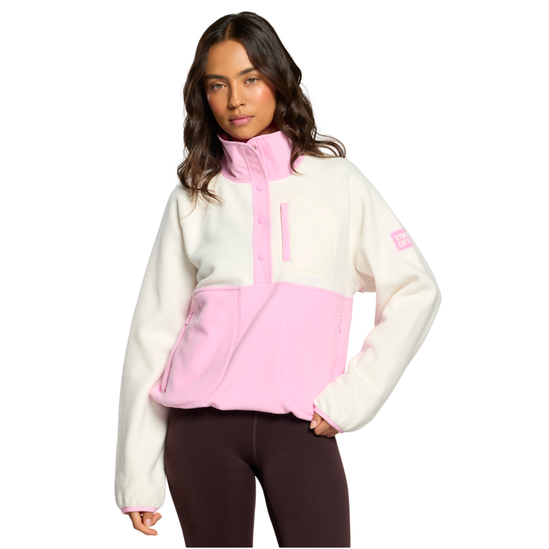 Gym + Coffee Women's Snap Polar Fleece - Pink Blossom-8