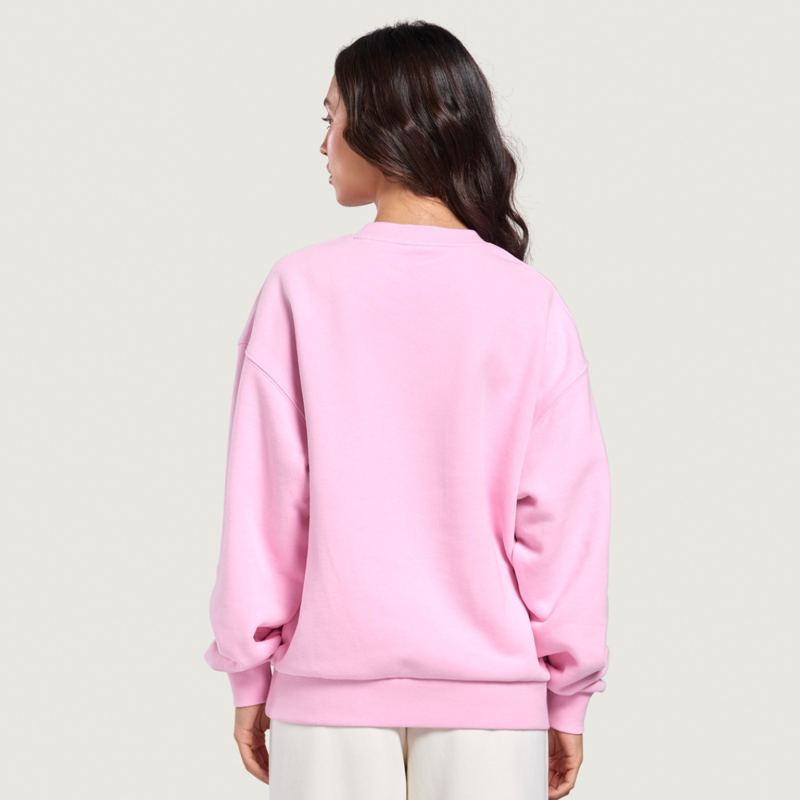Gym + Coffee Women's Daily Relaxed Fit Crewneck - Pink Blossom-3