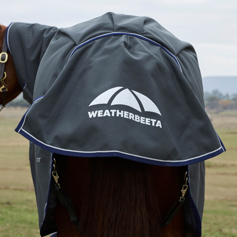 WeatherBeeta ComfiTec Ultra Detach-A-Neck 360g Turnout Rug - Charcoal-11