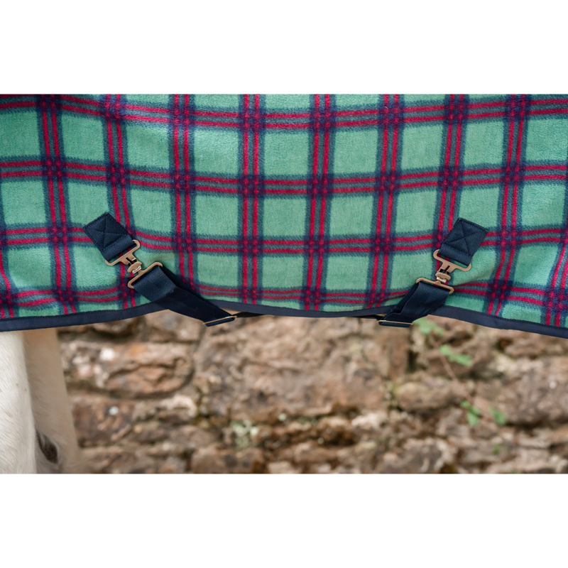 Horseware Rhino Pony Fleece Cooler - Holiday Collection - Green Check/Navy/Red-5