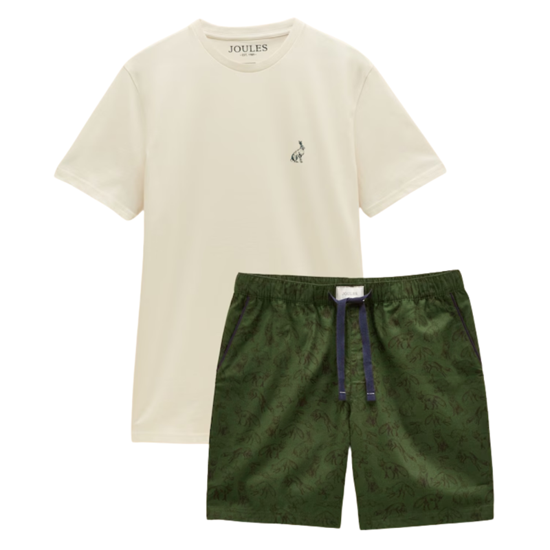 Joules Men's Dozer Short Pyjamas Set - Green/Ecru-12
