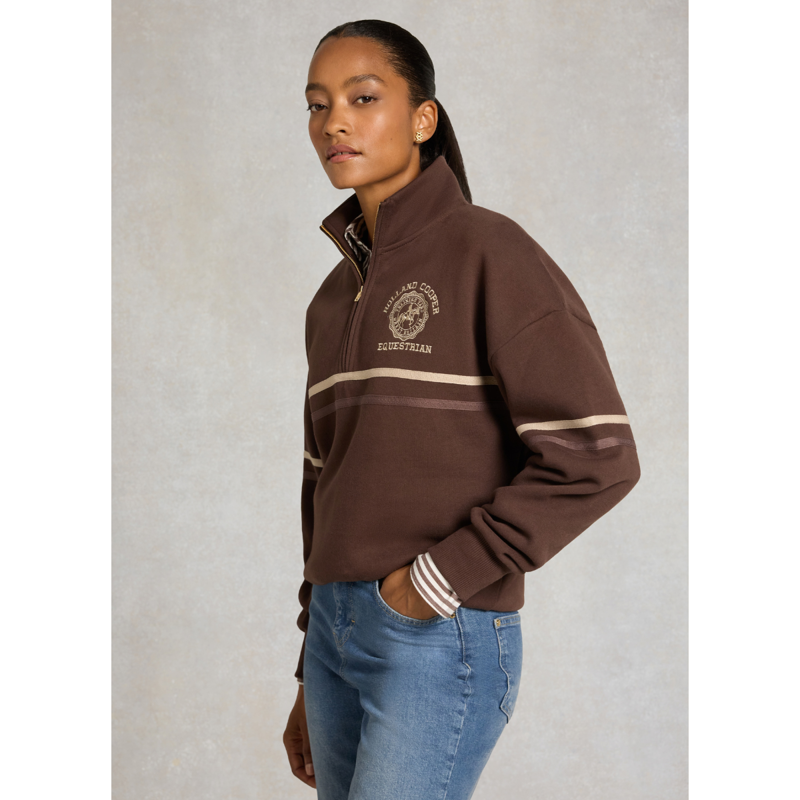 Holland Cooper Roan Quarter Zip - Walnut-2