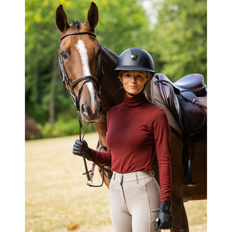 Woof Wear Ladies Roll Neck Shirt - Plum-6