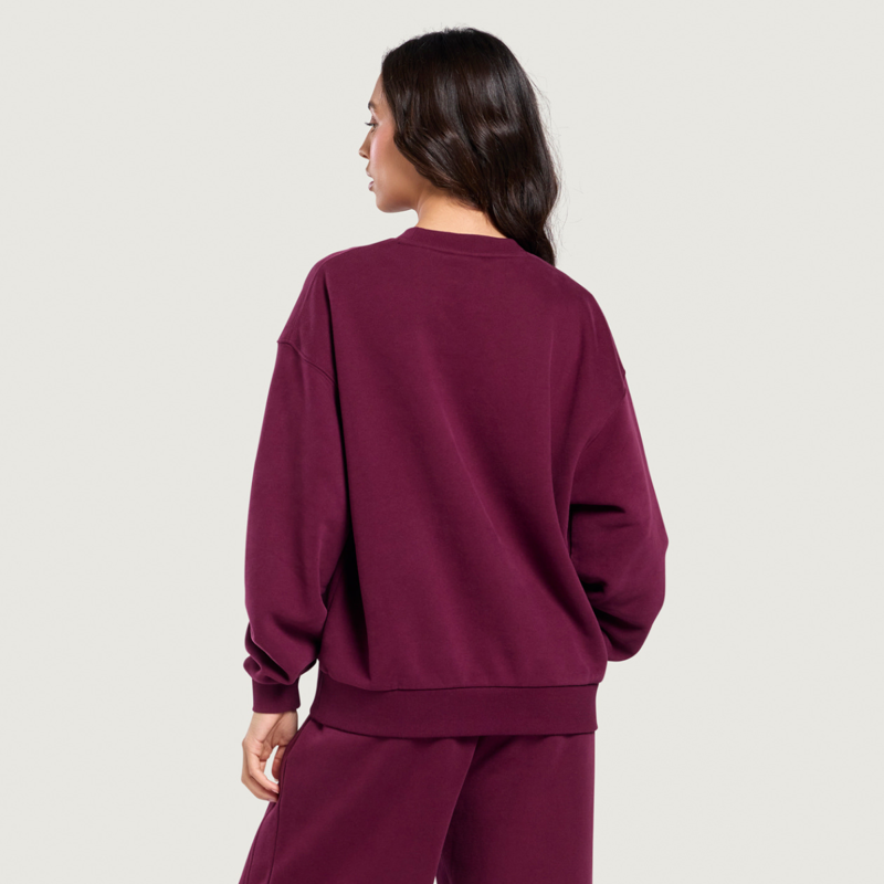 Gym + Coffee Women's Daily Relaxed Fit Crewneck - Cherry Crush-1